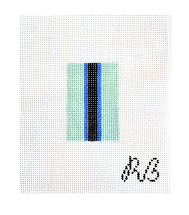 Canvas BASIC STRIPES INSERT  2X3"  - SEAFOAM