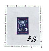 Canvas WORTH THE SCHLEP BAG TAG INSERT  2X3"  - NAVY