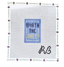 Canvas WORTH THE SCHLEP BAG TAG INSERT  2X3"  - BLUE