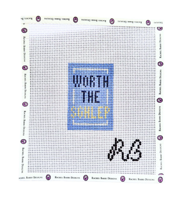 Canvas WORTH THE SCHLEP BAG TAG INSERT  2X3"  - BLUE