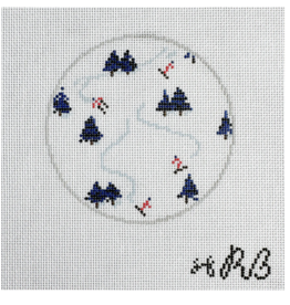 Canvas SNOWY SLOPES    4" ROUND