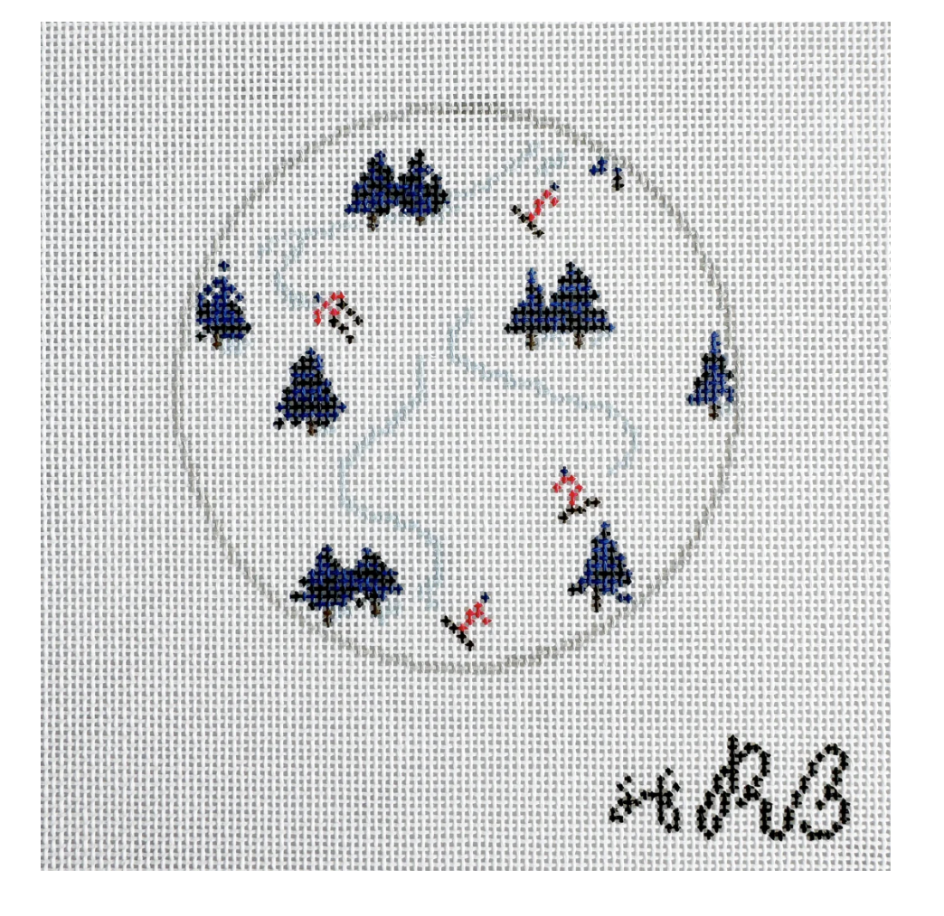 Canvas SNOWY SLOPES    4" ROUND
