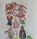 Canvas PINK GIRL ORNAMENTS STOCKING CS7295