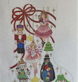 Canvas PINK GIRL ORNAMENTS STOCKING CS7295