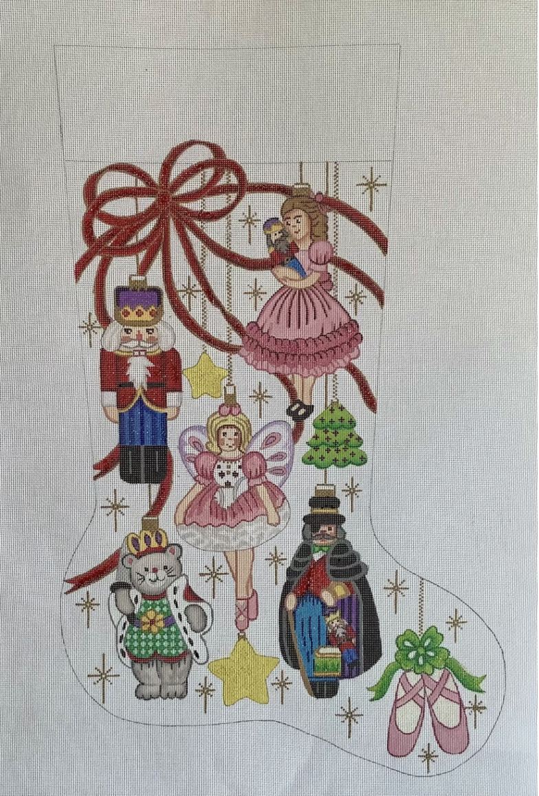 Canvas PINK GIRL ORNAMENTS STOCKING CS7295
