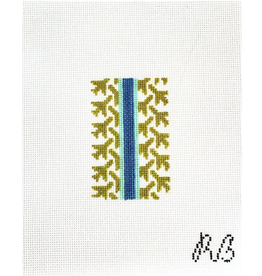 Canvas AIRPLANE HOUNDSTOOTH - GREEN   BAG TAG INSERT  2X3"