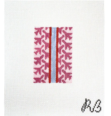 Canvas AIRPLANE HOUNDSTOOTH - PINK   BAG TAG INSERT  2X3"