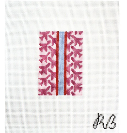 Canvas AIRPLANE HOUNDSTOOTH - PINK   BAG TAG INSERT  2X3"