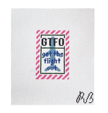 Canvas GET THE FLIGHT OUT - PINK BORDER  BAG TAG INSERT  2X3"