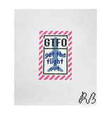 Canvas GET THE FLIGHT OUT - PINK  BORDER  BAG TAG INSERT  2X3"
