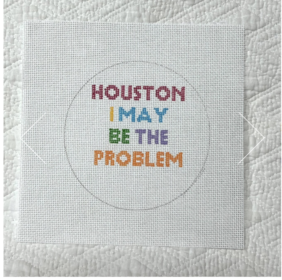 Canvas HOUSTON I MAY BE THE PROBLEM  4" SNARKY ROUND
