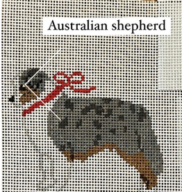 Canvas SANTA DOG POUND - AUSSIE  4X3.5"