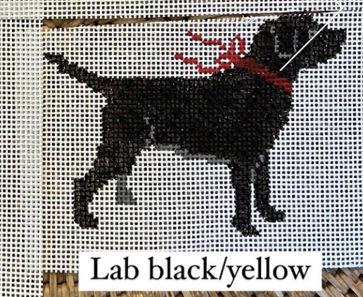 Canvas SANTA DOG POUND - BLACK LAB  4.5X3"