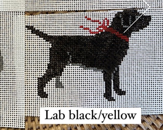Canvas SANTA DOG POUND - YELLOW LAB  4.5X3"