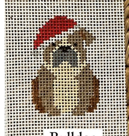 Canvas SANTA DOG POUND - BULLDOG  1.5X2.5"