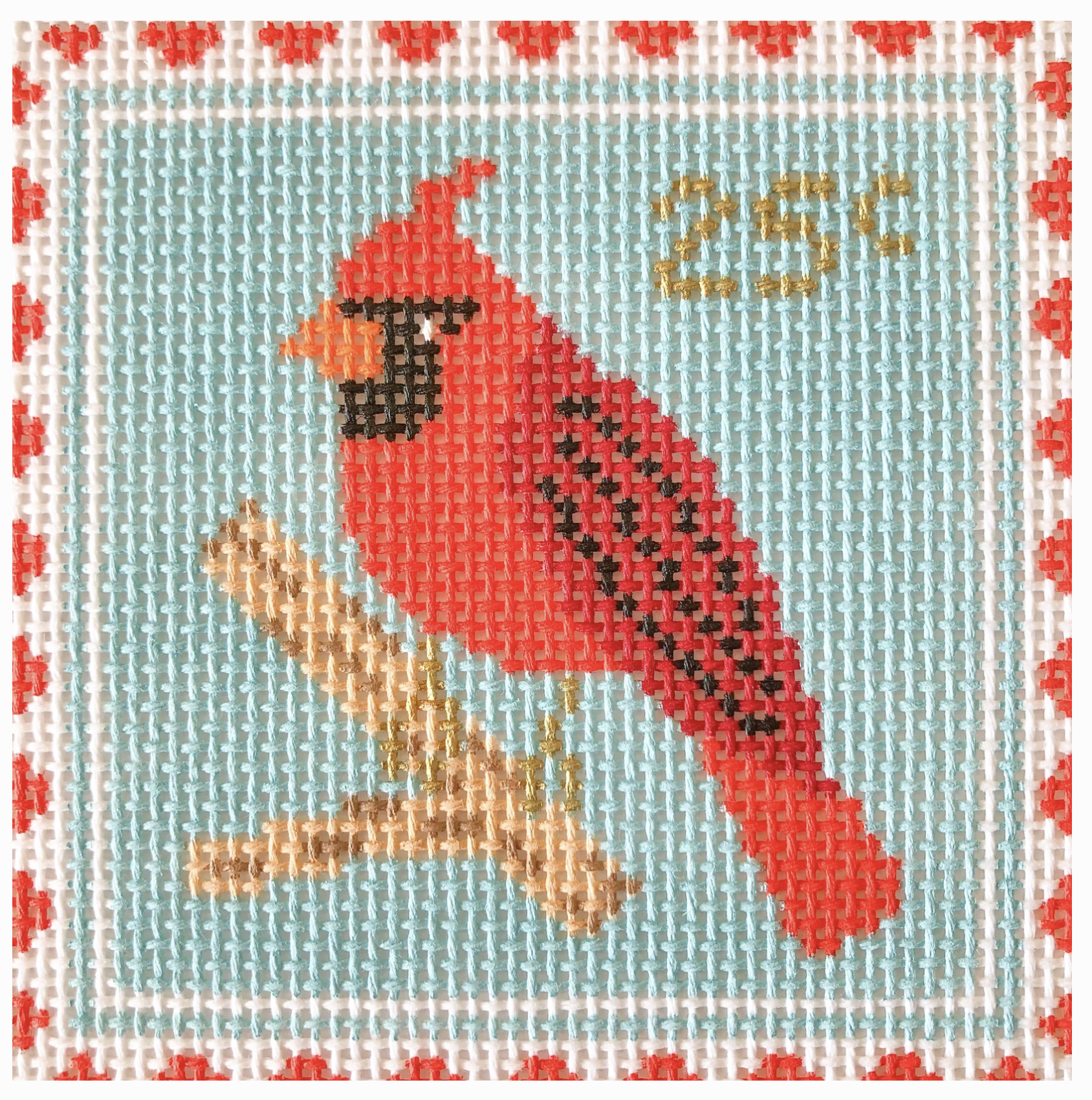 Canvas CARDINAL  STAMP  4X4"