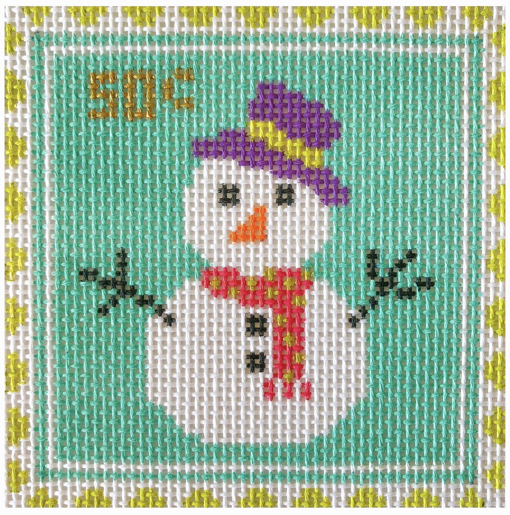 Canvas SNOWMAN  STAMP  4X4"