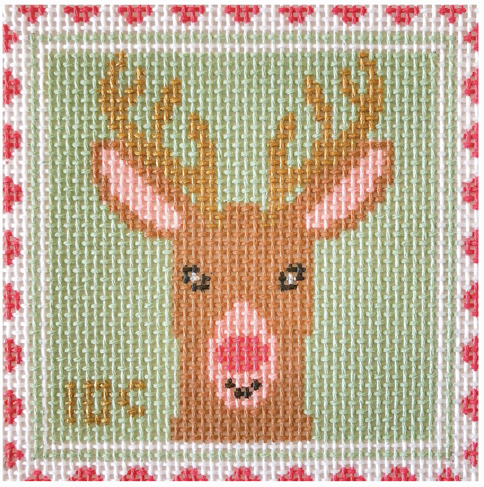 Canvas REINDEER STAMP  4X4"