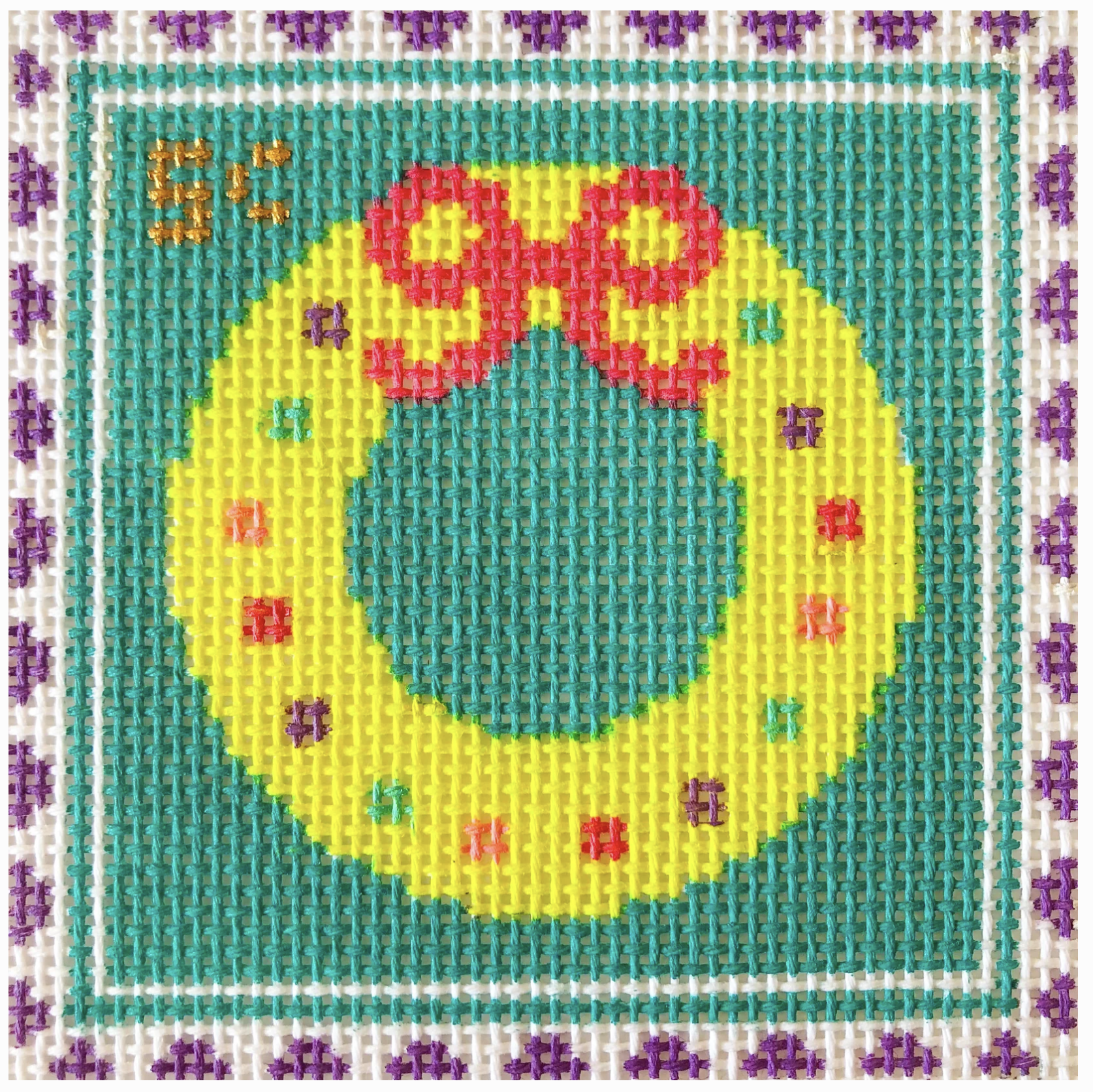 Canvas WREATH  STAMP  4X4"