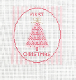 Canvas FIRST CHRISTMAS - PINK  GP115B    4.5X3.9"