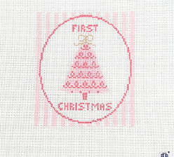 Canvas FIRST CHRISTMAS - PINK  GP115B    4.5X3.9"
