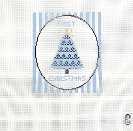 Canvas FIRST CHRISTMAS - BLUE  GP115A    4.5X3.9"