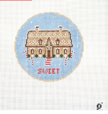 Canvas SWEET GINGERBREAD HOUSE  GP117  4" ROUND