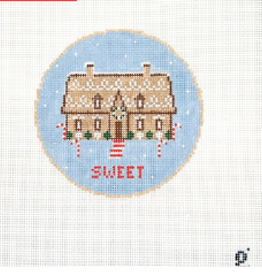 Canvas SWEET GINGERBREAD HOUSE  GP117  4" ROUND