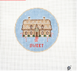 Canvas SWEET GINGERBREAD HOUSE  GP117  4" ROUND