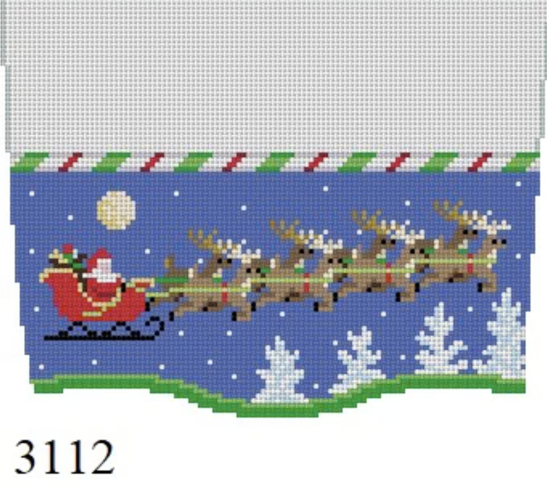 Canvas SLEIGH AND REINDEER CUFF  3112
