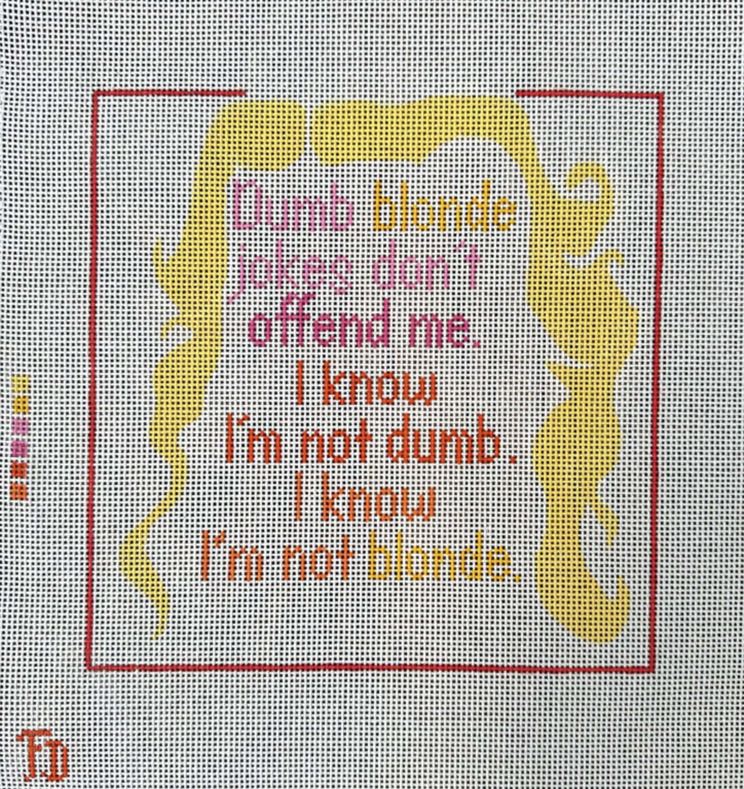 Canvas DOLLY DUMB BLONDE JOKES   FD80  8X8"