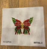Canvas POINSETTIA BUTTERFLY  IKS2093A