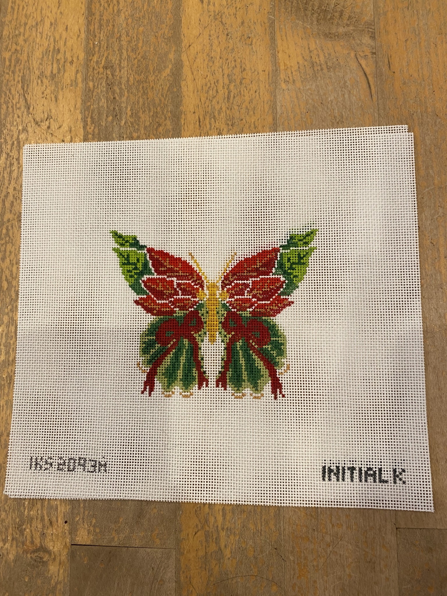 Canvas POINSETTIA BUTTERFLY  IKS2093A