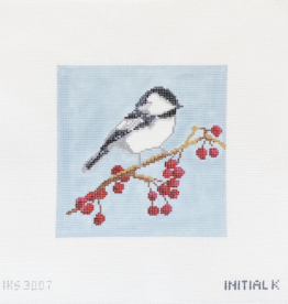 Canvas CRANBERRY CHICKADEE  IKS3007   5X5"