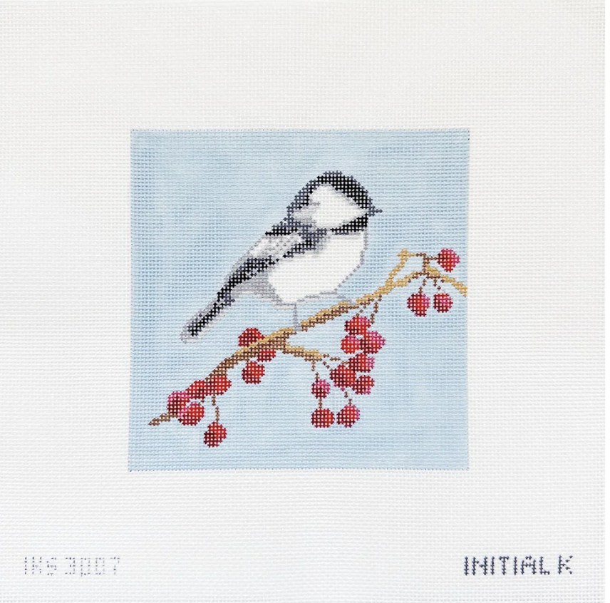 Canvas CRANBERRY CHICKADEE  IKS3007   5X5"