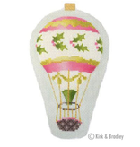 Canvas MINI HOT AIR BALLOON  - PINK HOLLY   KB1277   5.75X3.25"