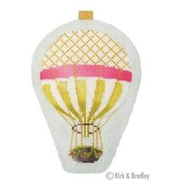 Canvas MINI HOT AIR BALLOON  - GOLD STRIPE   KB1274   5.75X3.25"