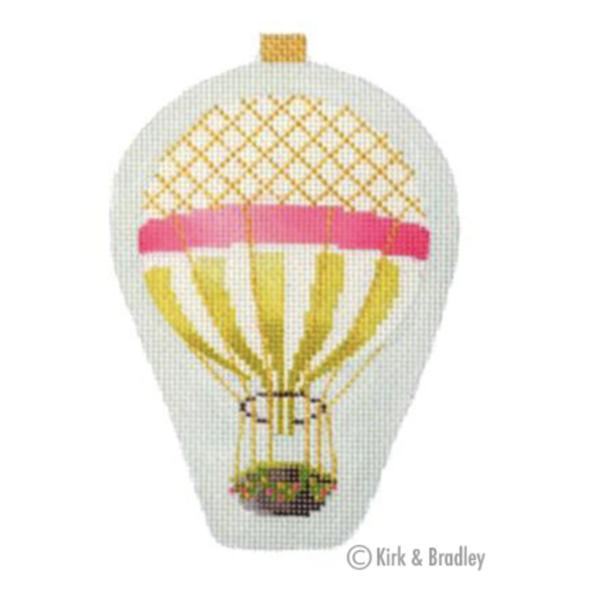 Canvas MINI HOT AIR BALLOON  - GOLD STRIPE   KB1274   5.75X3.25"