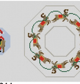 Canvas SANTA AND REINDEER OCTOGON DANGLER  MH0211