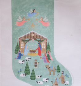 Canvas NATIVITY STOCKING  12X19"