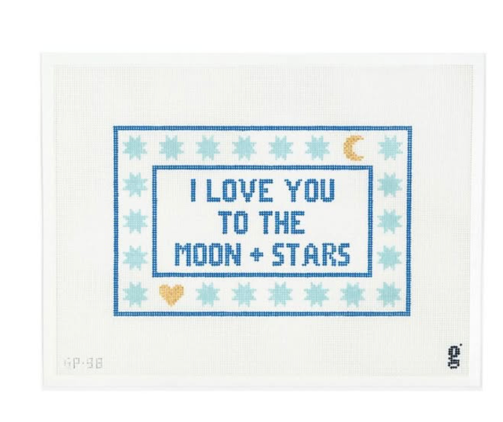 Canvas I LOVE YOU TO THE MOON AND STARS  GP98    6.25X10"