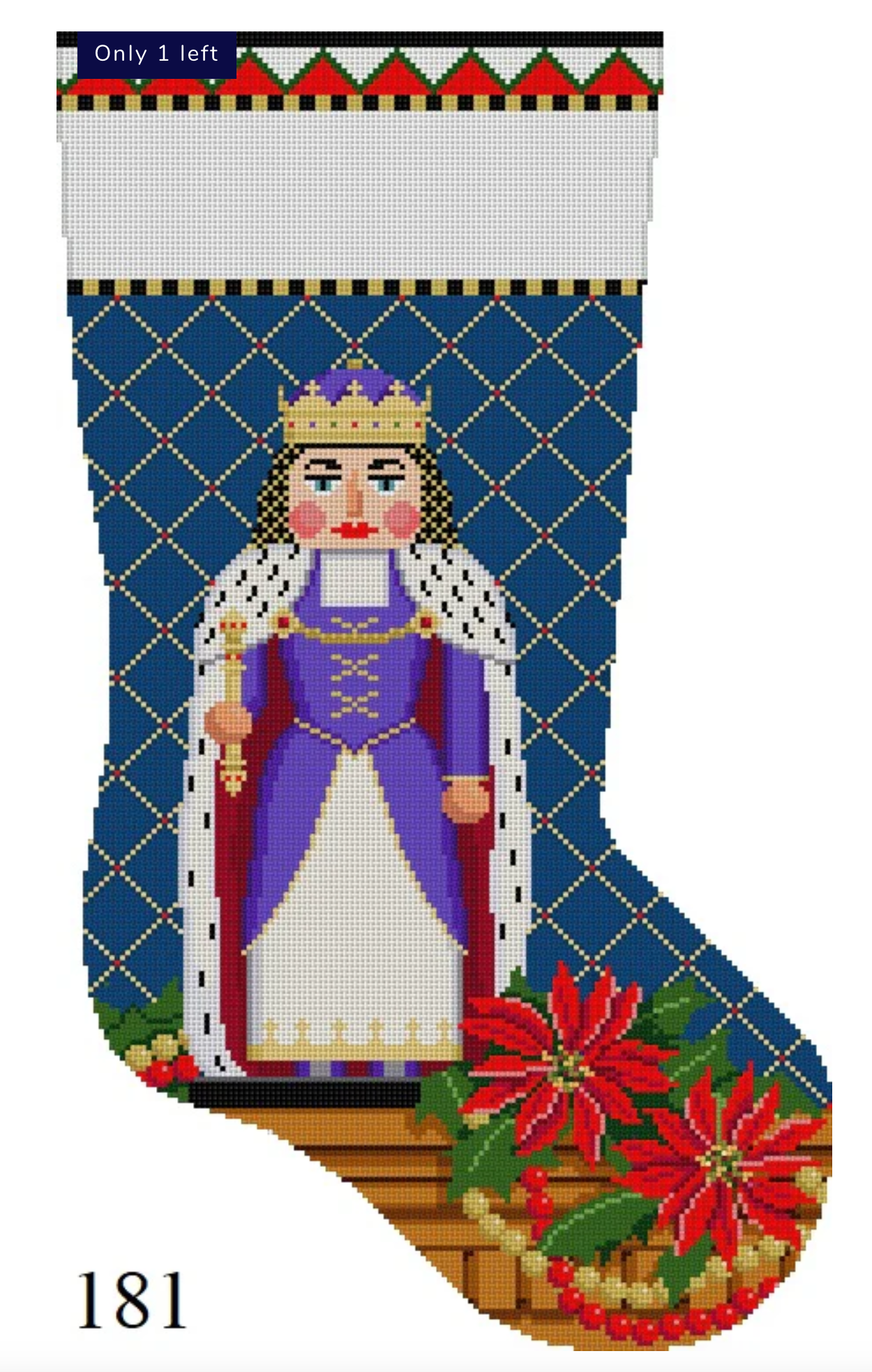Canvas NUTCRACKER QUEEN  STOCKING  SR0181  19"