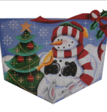 Canvas FOREST SNOWMAN STOCKING  1462C
