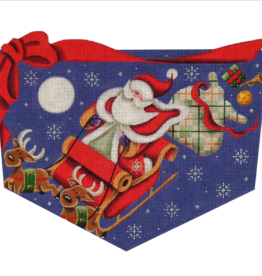 Canvas WOO-HOO SANTA STOCKING  CUFF  1439B