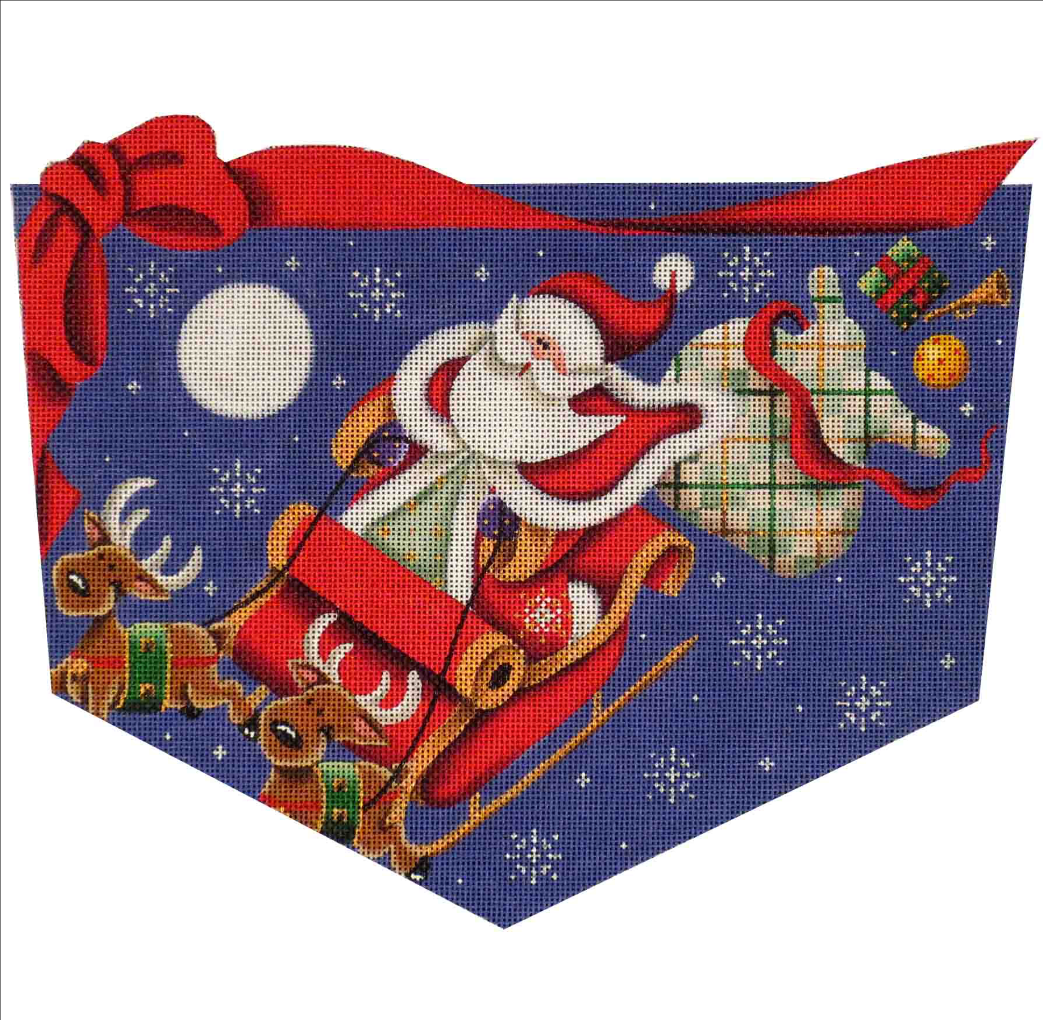 Canvas WOO-HOO SANTA STOCKING  CUFF  1439B
