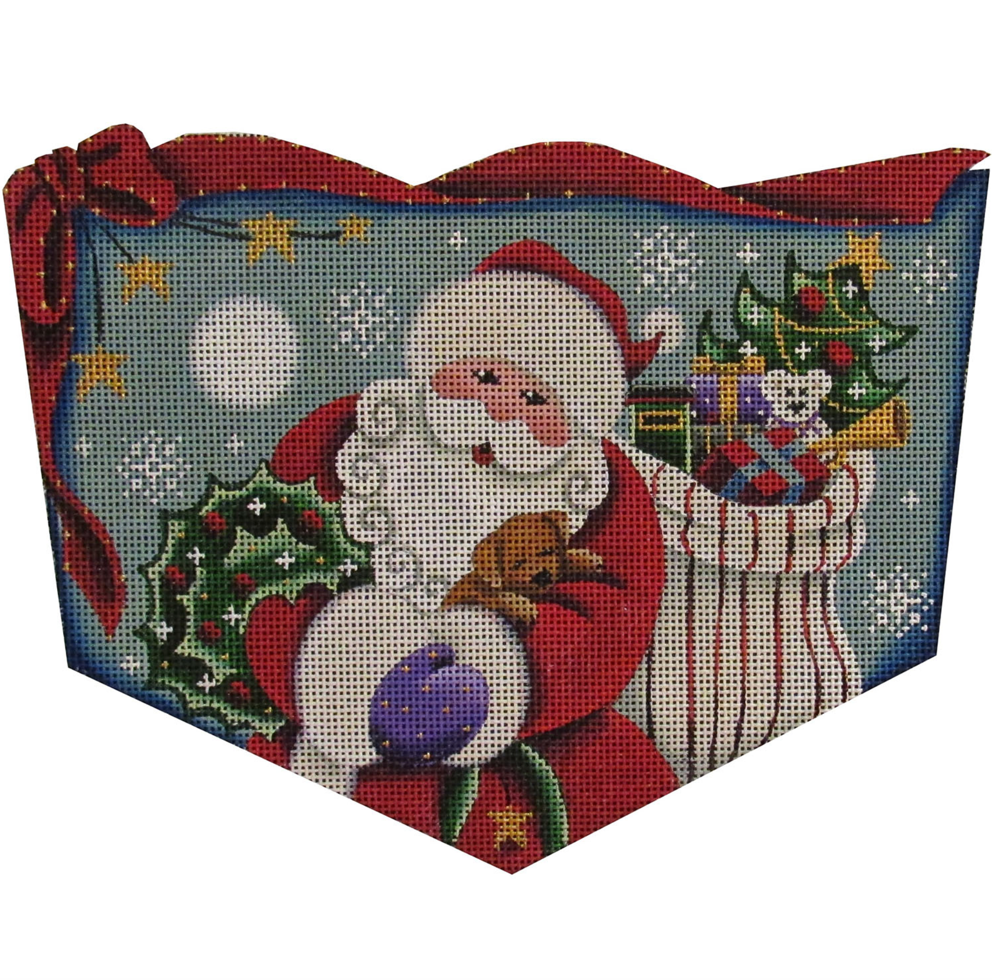 Canvas SANTA 'S PUPPY STOCKING  CUFF  1472A