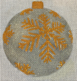 Canvas CHRISTMAS BALL SILVER  WITH GOLD SNOWFLAKE  CH305E