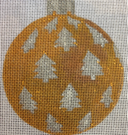 Canvas CHRISTMAS BALL GOLD  WITH SILVER TREES  CH305F