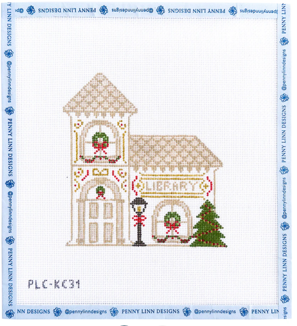 Canvas VINTAGE WINTER VILLAGE - LIBRARY  PLCKC31    5.5X5"