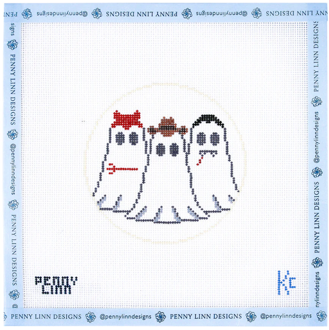 Canvas VINTAGE HALLOWEEN - GHOSTS IN COSTUMES  PLCKC     4X4"